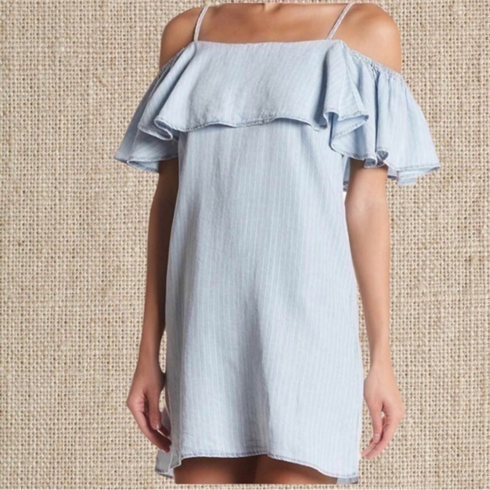 Blue strip mini Flowey dress